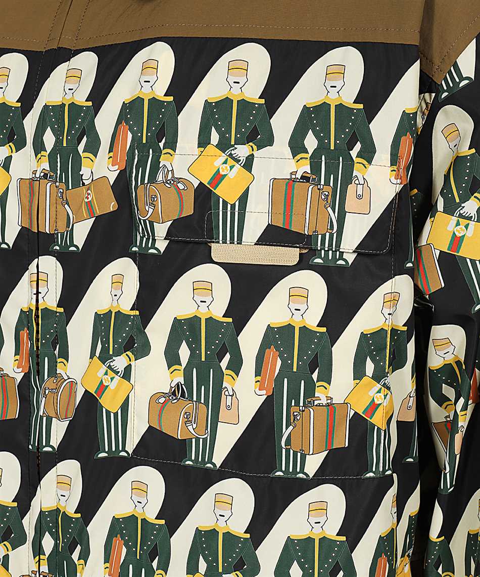 Gucci Technical fabric hooded jacket Zwart