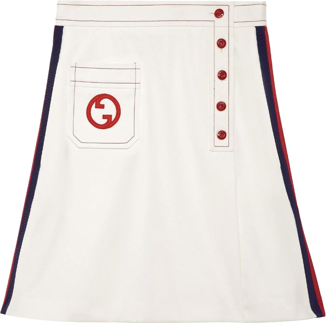 Gucci Interlocking G A-line Skirt Wit