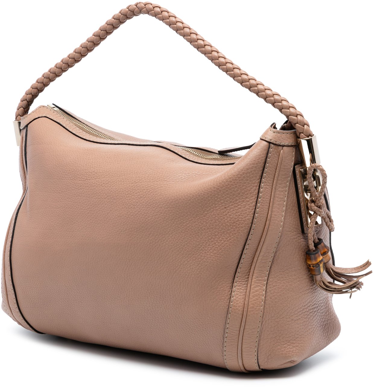 Gucci Medium Pebbled Calfskin Bella Shoulder Bag Bruin