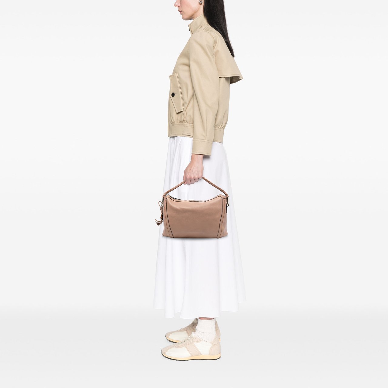 Gucci Medium Pebbled Calfskin Bella Shoulder Bag Bruin