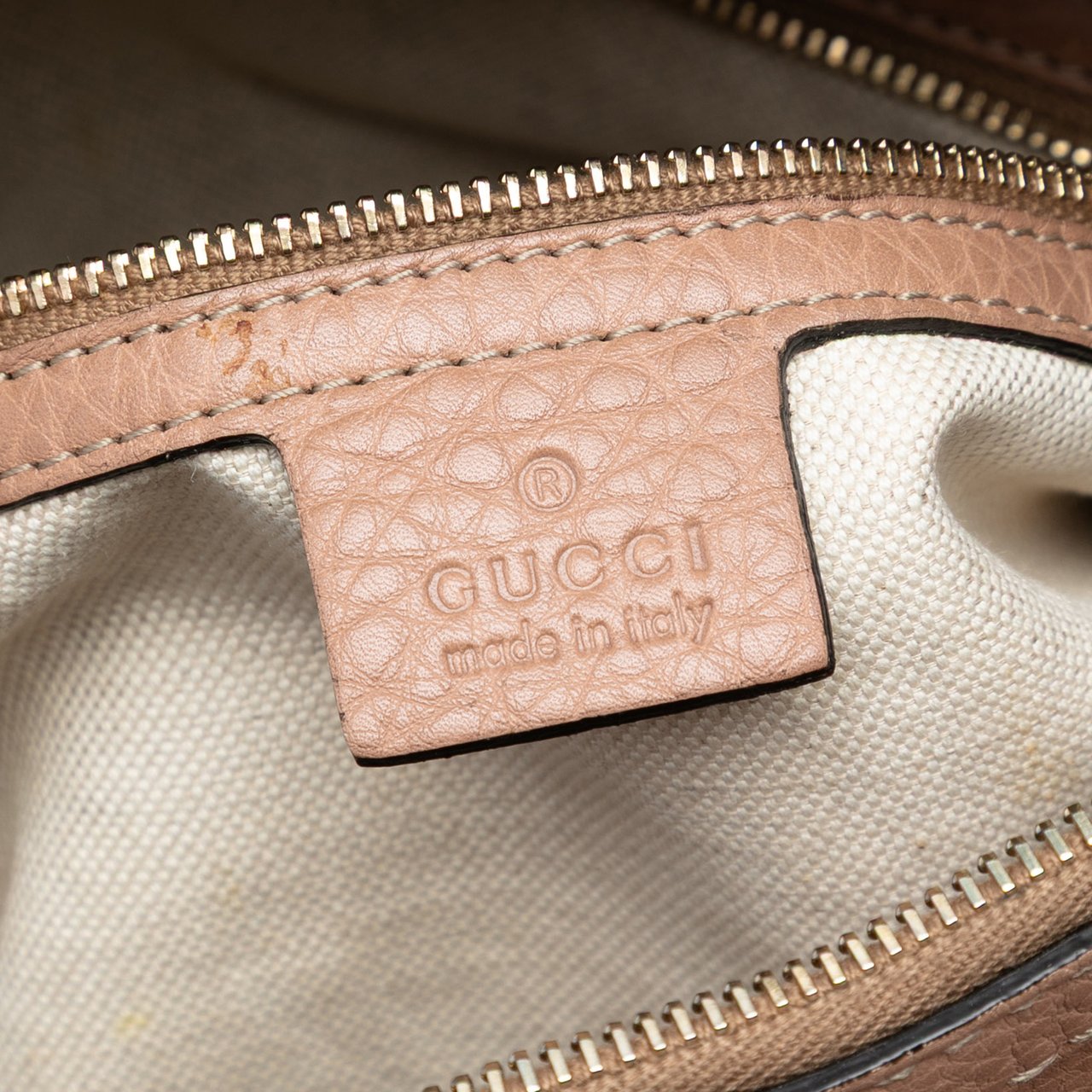 Gucci Medium Pebbled Calfskin Bella Shoulder Bag Bruin