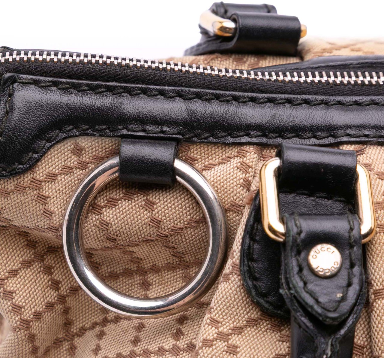 Gucci Diamante Canvas Sukey Satchel Bruin