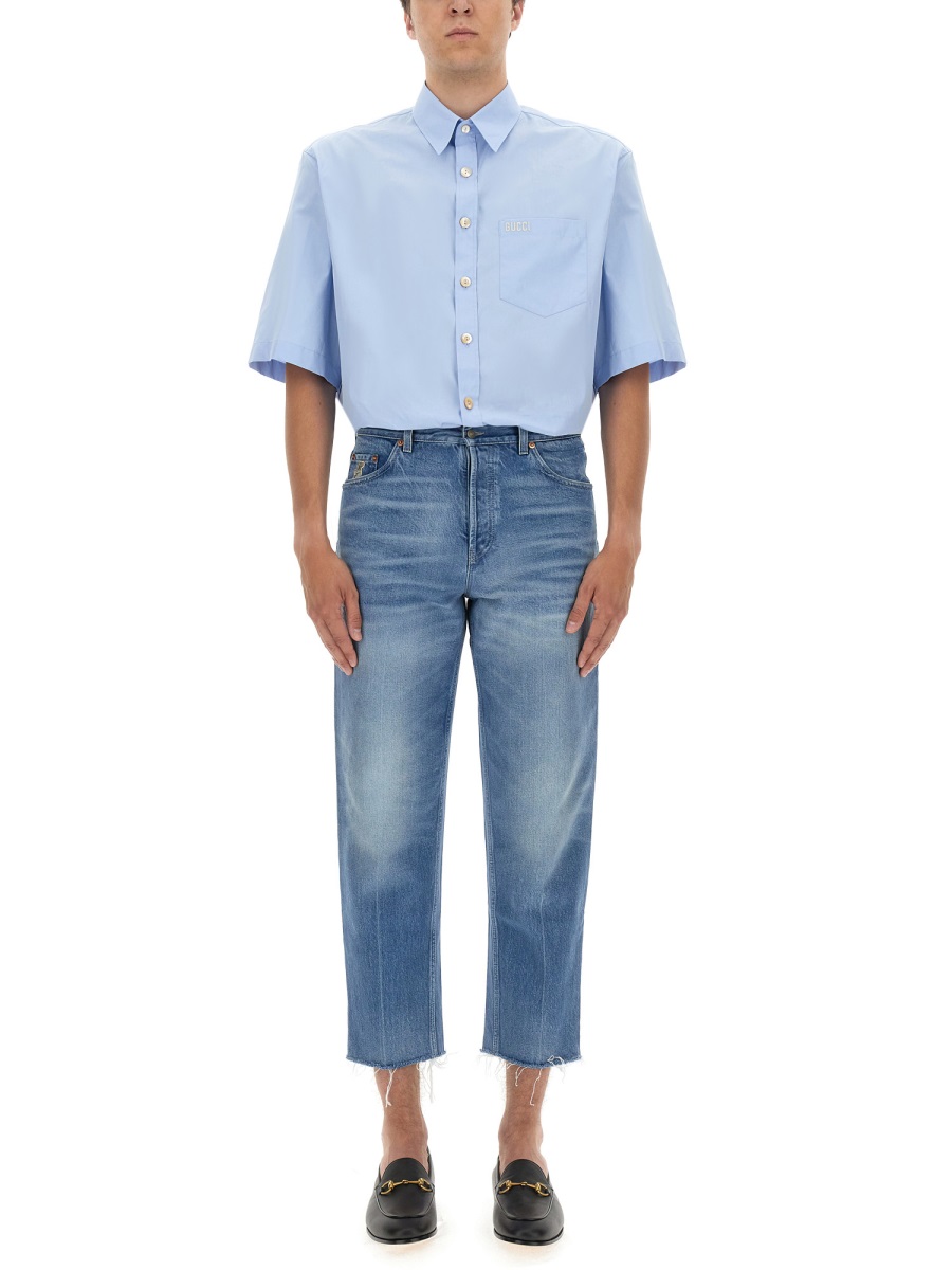 Gucci Carrot Fit Jeans with Tapered Silhouette Blauw