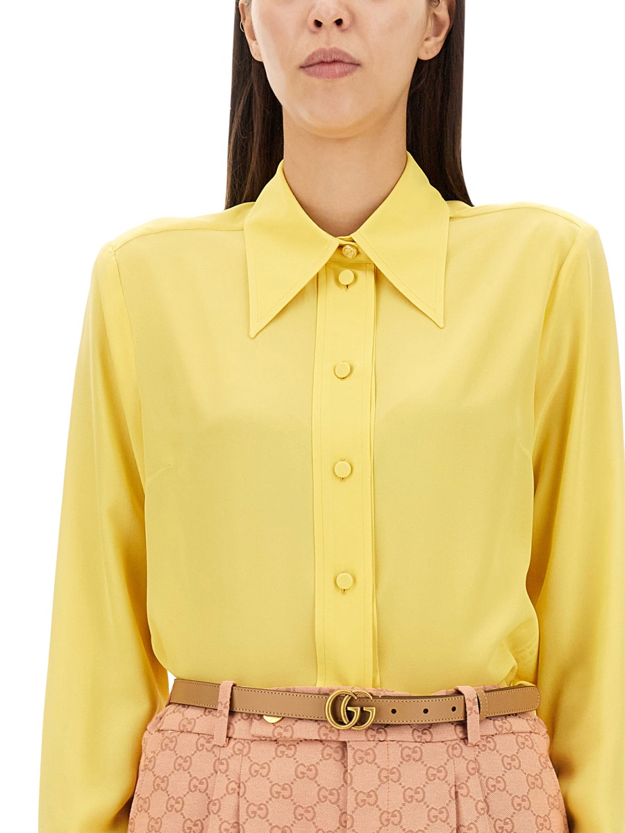 Gucci Crepe De Chine And Silk Shirt Goud