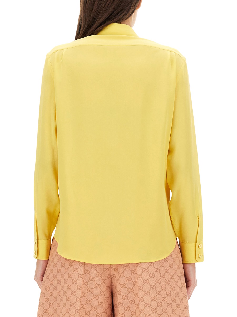 Gucci Crepe De Chine And Silk Shirt Goud