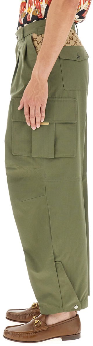 Gucci Classic Cargo Pants with Button and Zipper Closure Bruin