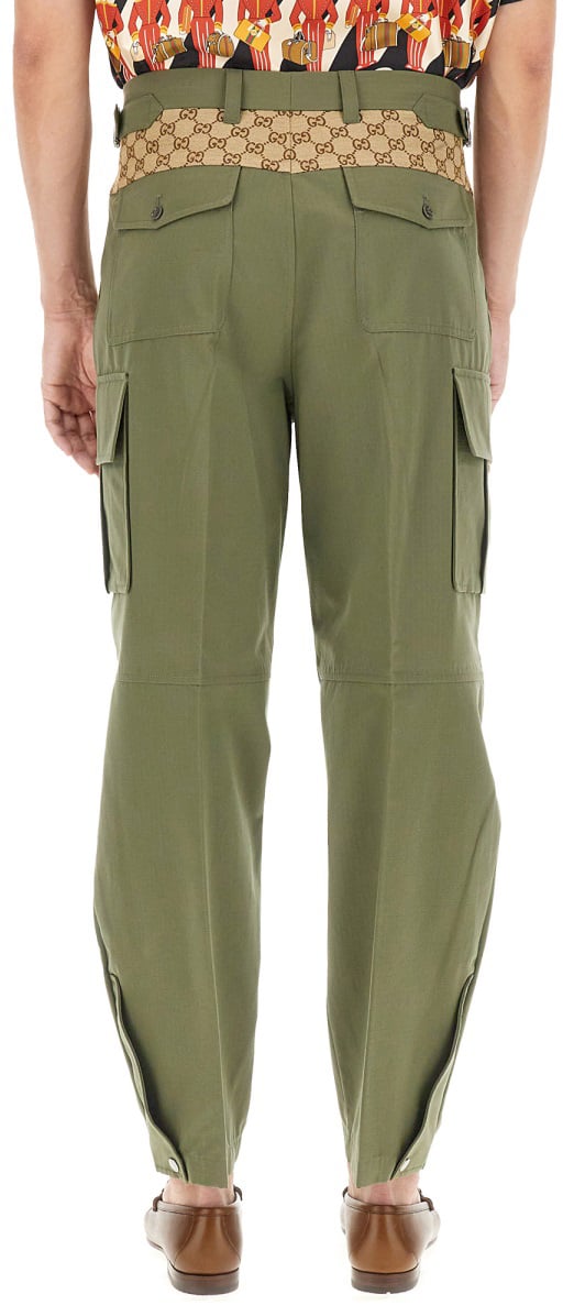 Gucci Classic Cargo Pants with Button and Zipper Closure Bruin