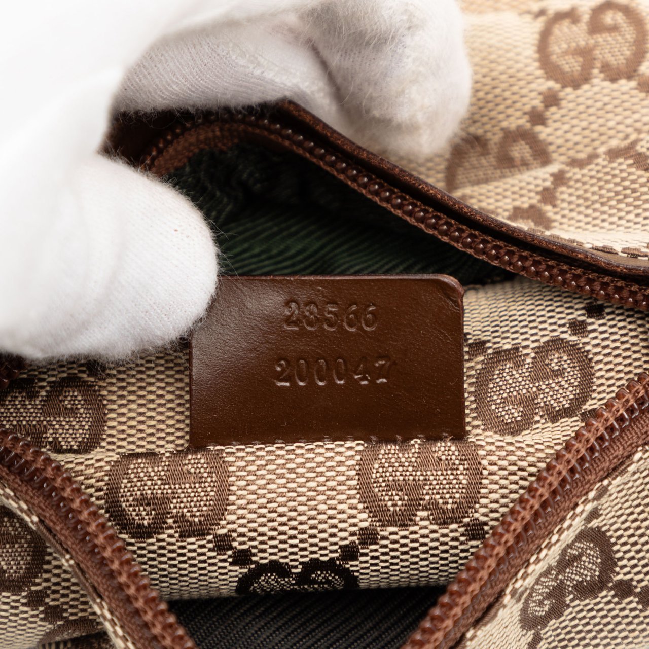 Gucci GG Canvas Double Pocket Belt Bag Bruin