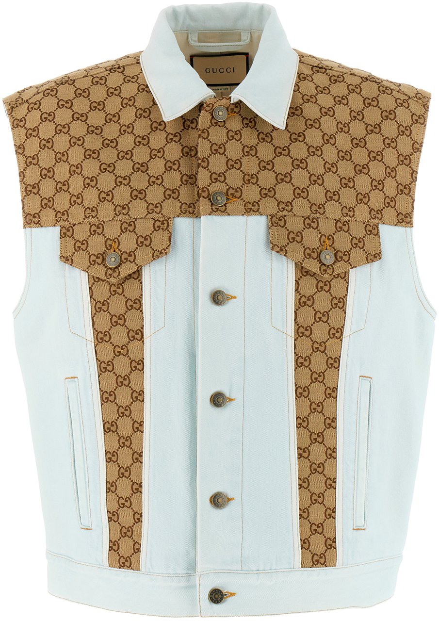 Gucci Gucci Denim sleeveless jacket Lichtblauw