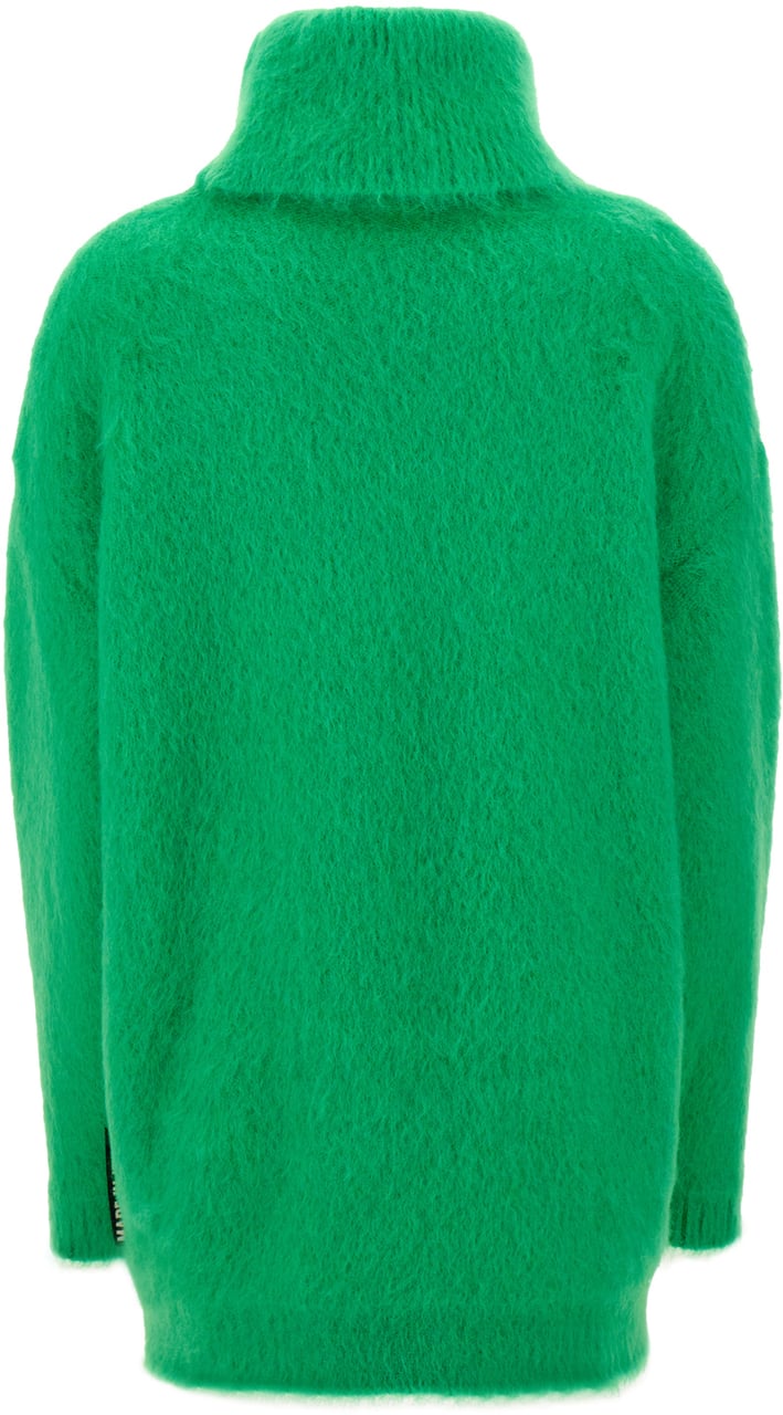 Gucci Gucci Grass green stretch mohair blend oversize dress Groen