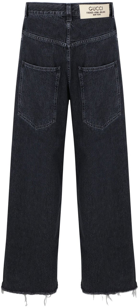 Gucci Wide-Leg Denim Jeans Zwart