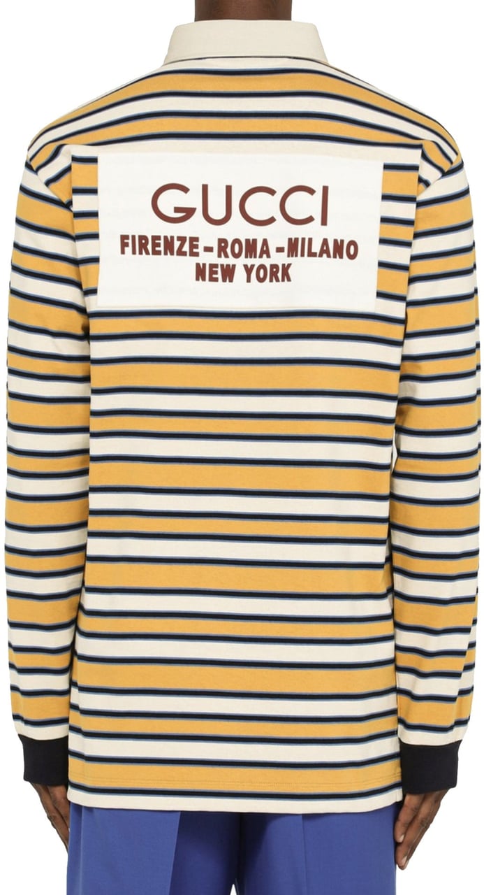 Gucci Gucci Striped Polo Shirt Geel