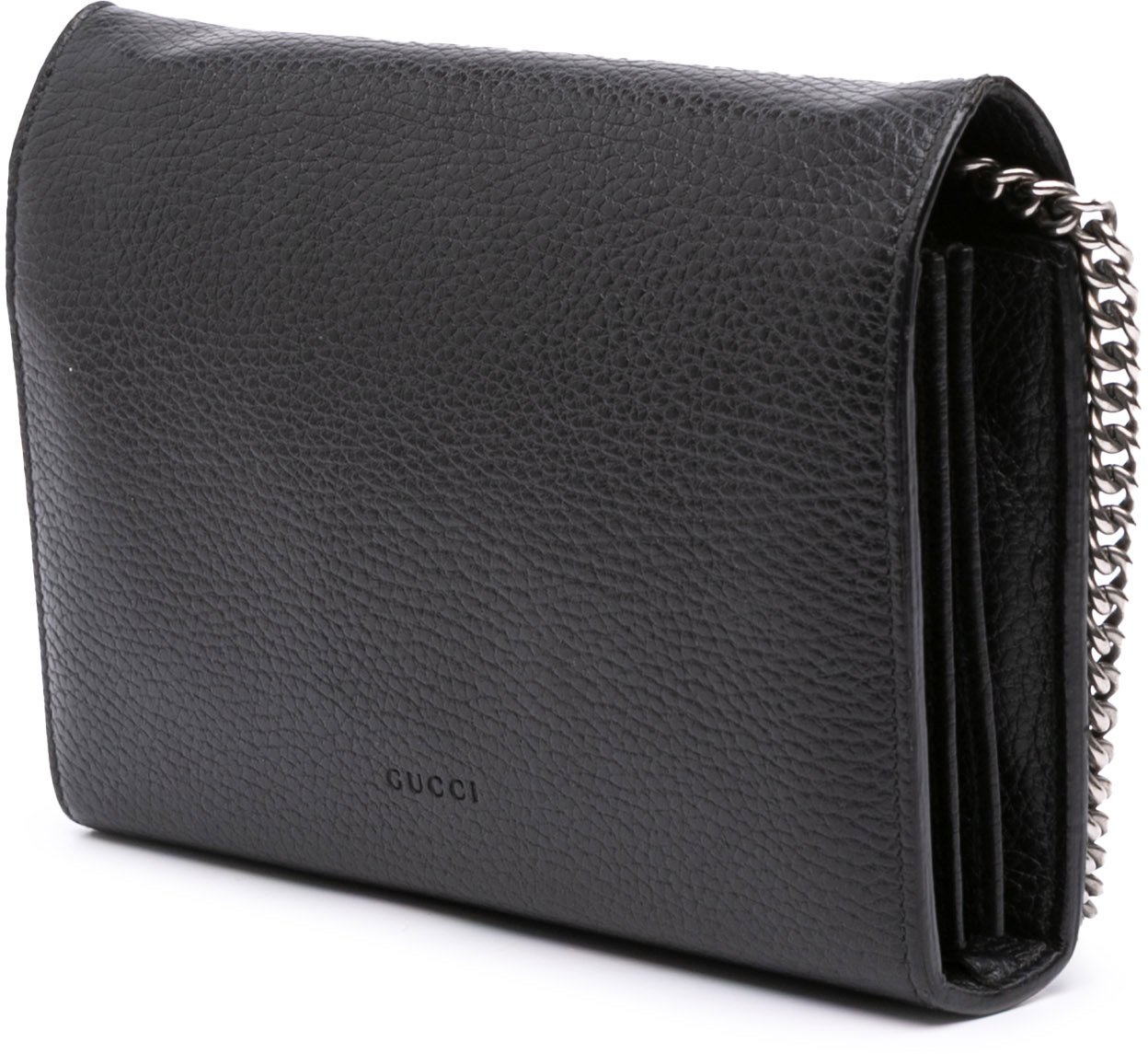 Gucci Mini Leather Dionysus Wallet on Chain Zwart