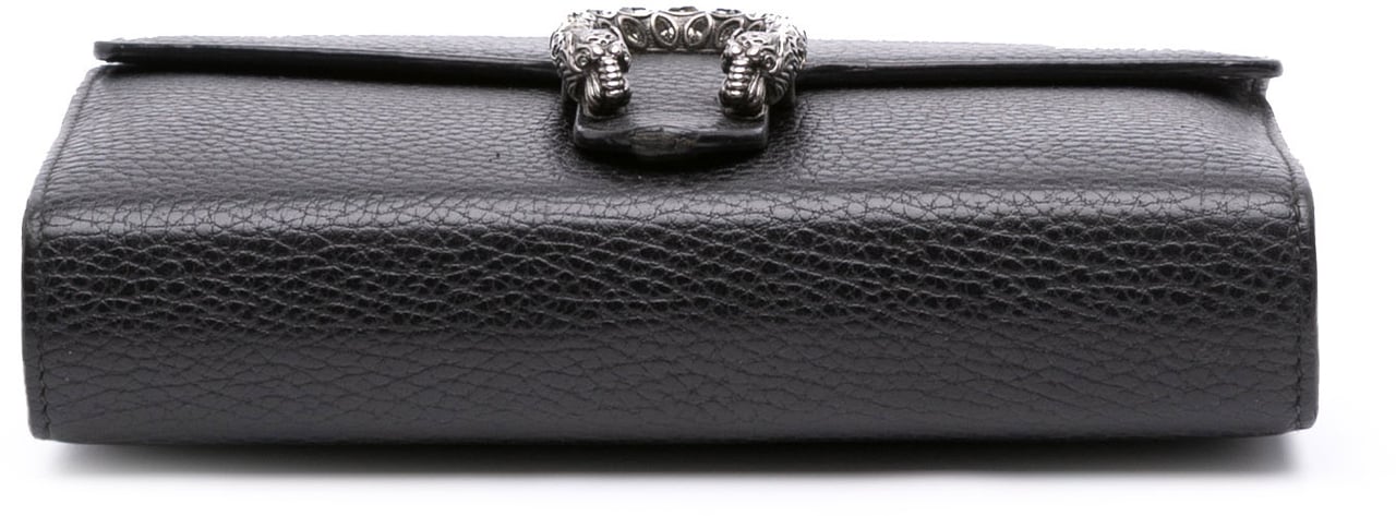 Gucci Mini Leather Dionysus Wallet on Chain Zwart