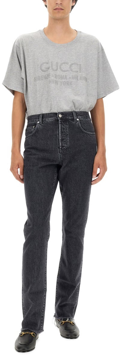 Gucci Straight-Leg Denim Pants with Traditional Five-Pocket Design Zwart