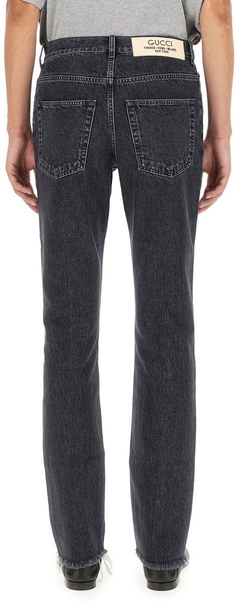 Gucci Straight-Leg Denim Pants with Traditional Five-Pocket Design Zwart