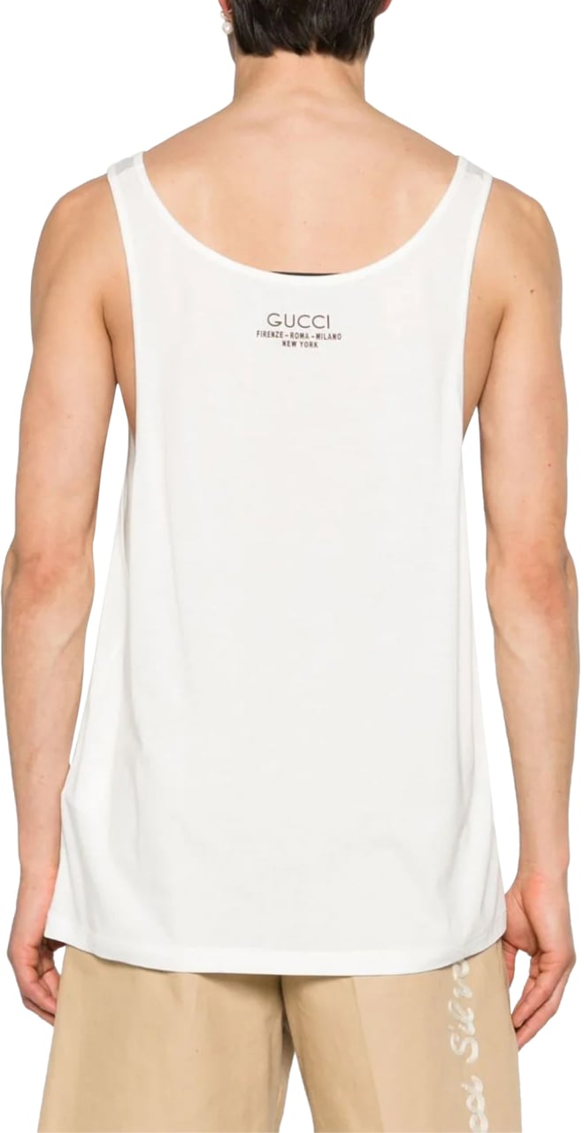 Gucci Scoop-neck Logo Tank Top Wit