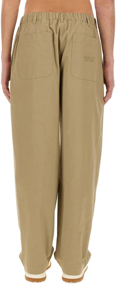 Gucci Classic Regular Fit Cotton Poplin Pants Neutraal