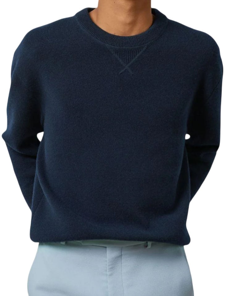 Gucci maglione di lana con logo ricamato Blauw