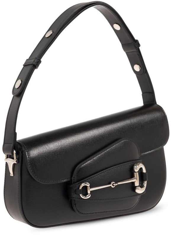 Gucci Shoulder Bag "Gucci Horsebit 1955" Small Size Zwart
