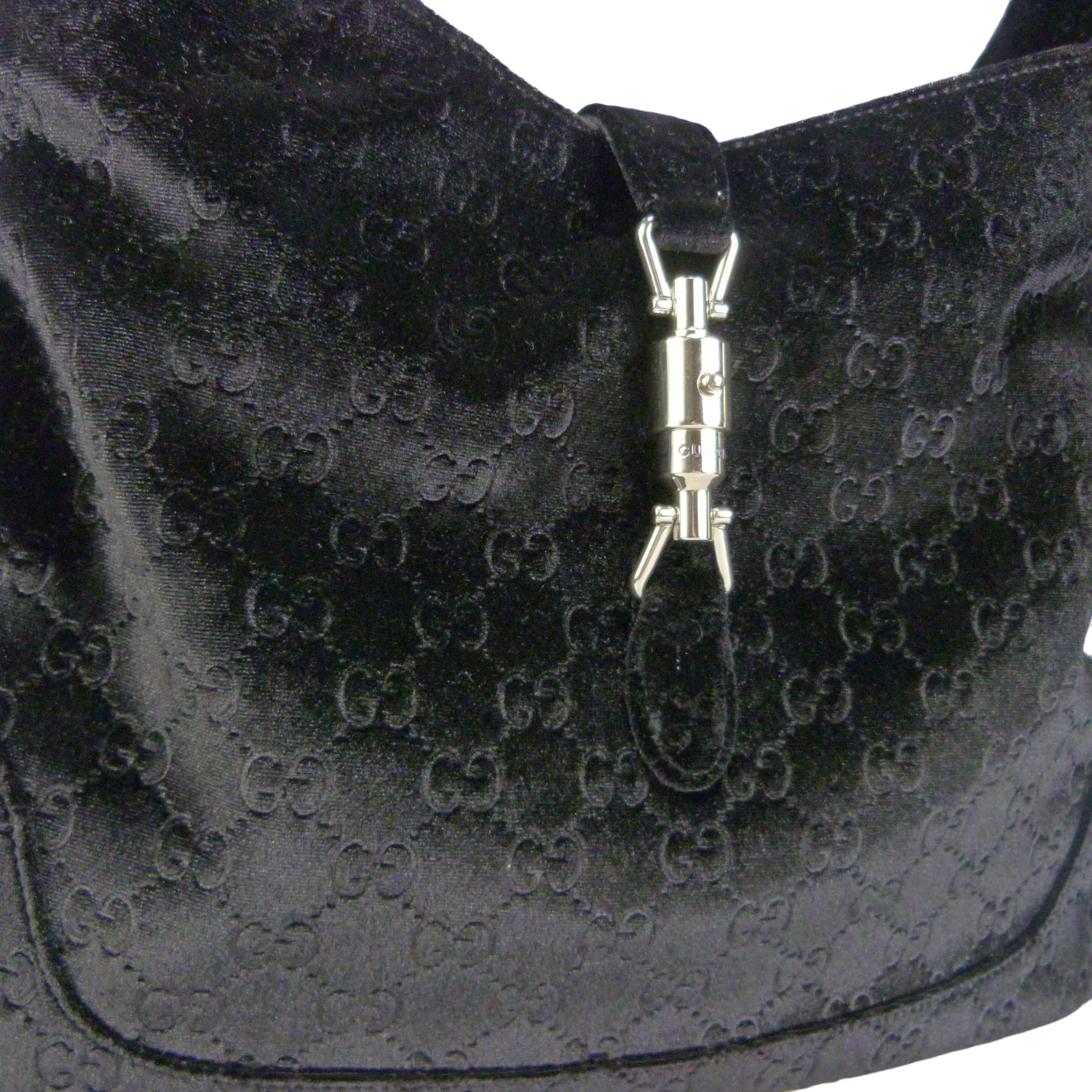 Gucci Borsa Jackie 1961 media in velluto Zwart