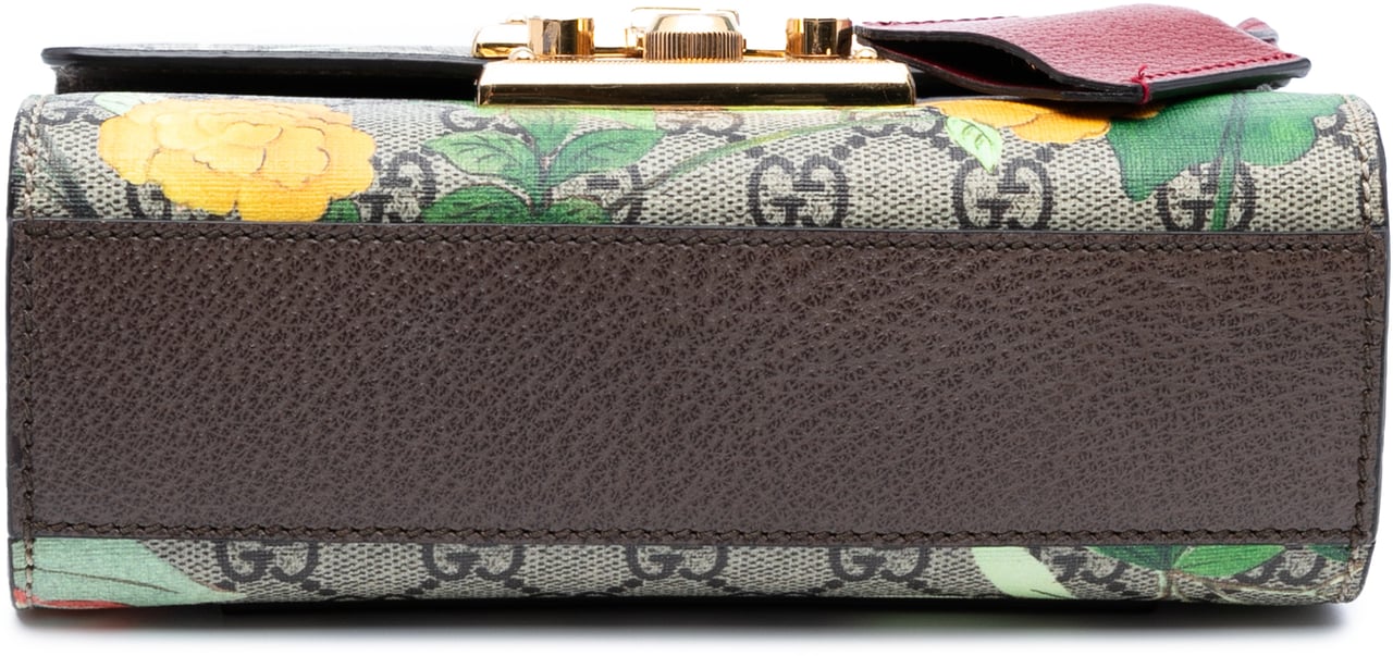 Gucci Small GG Supreme Tian Padlock Crossbody Bruin