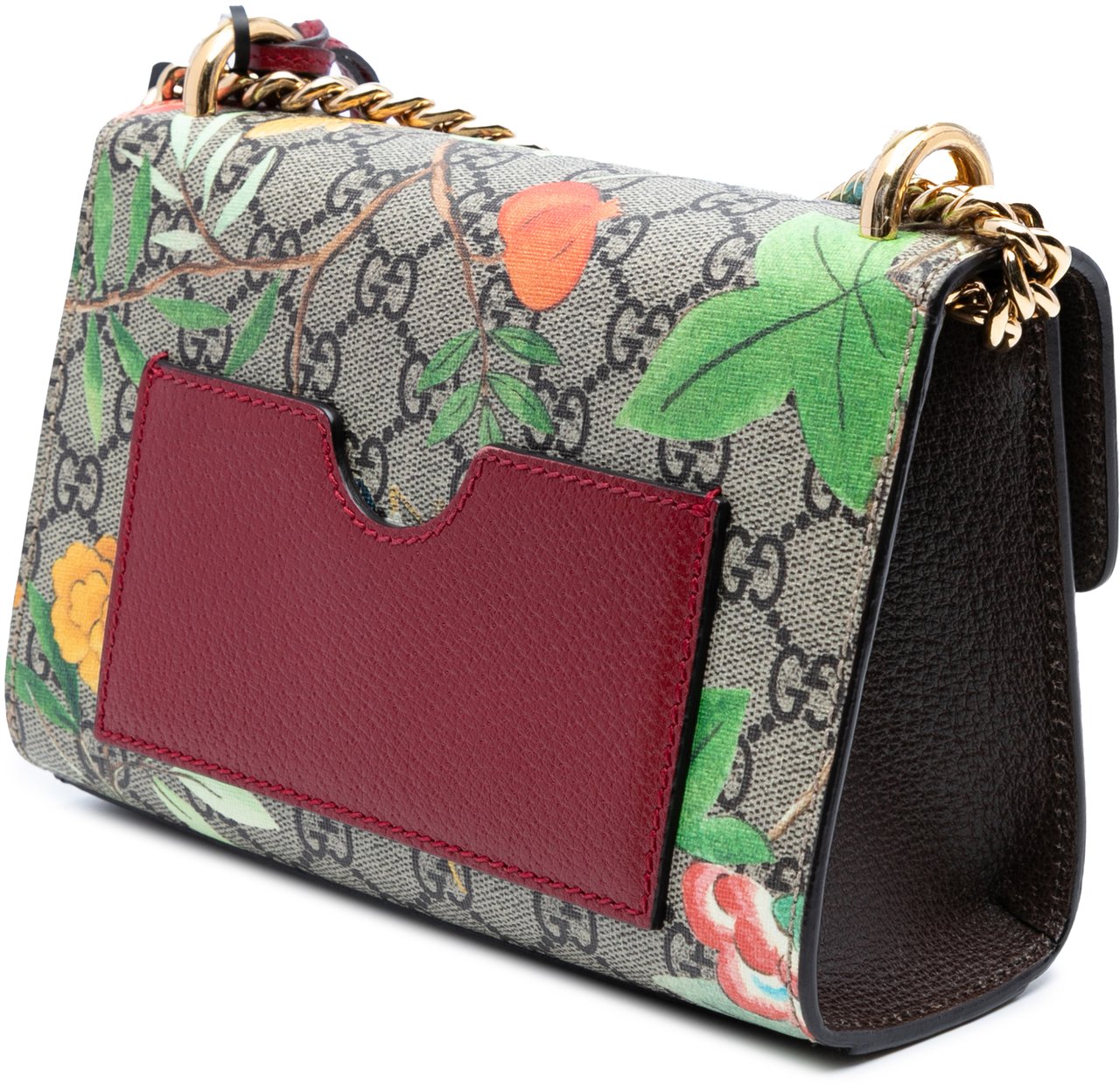 Gucci Small GG Supreme Tian Padlock Crossbody Bruin