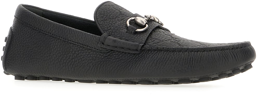 Gucci Black leather Clove loafers Zwart