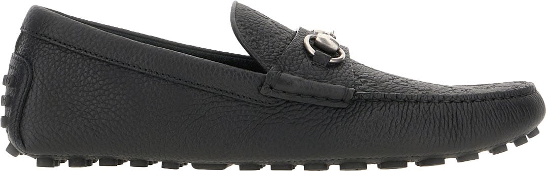 Gucci Black leather Clove loafers Zwart
