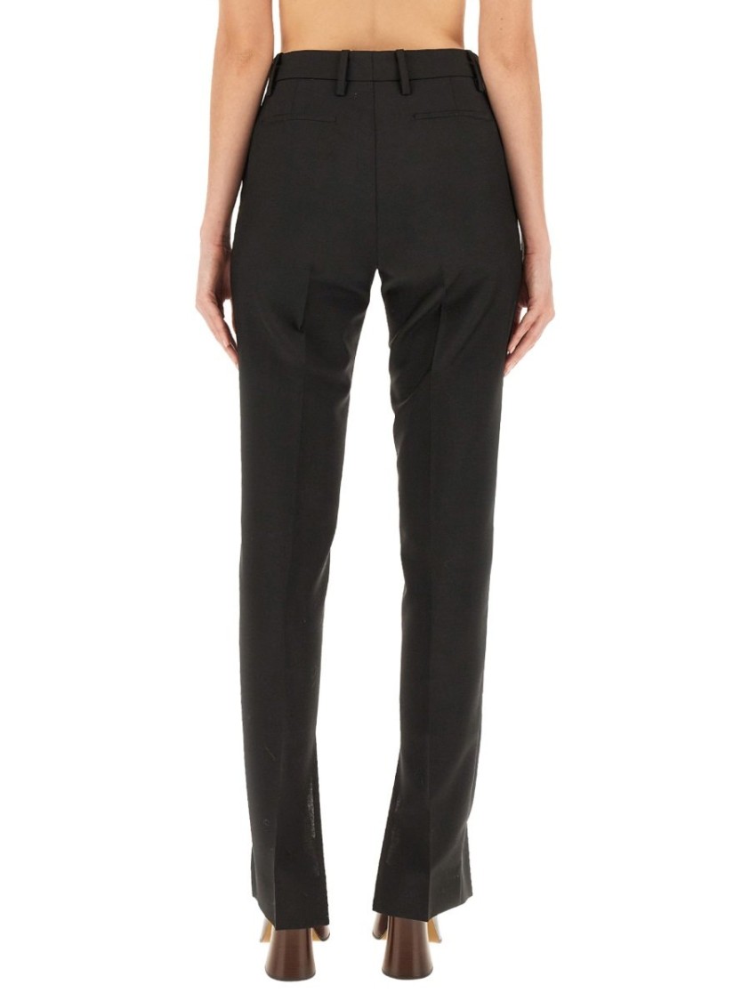 Gucci Slim-Fit Mohair Blend Pants With Clamp Detail Zwart