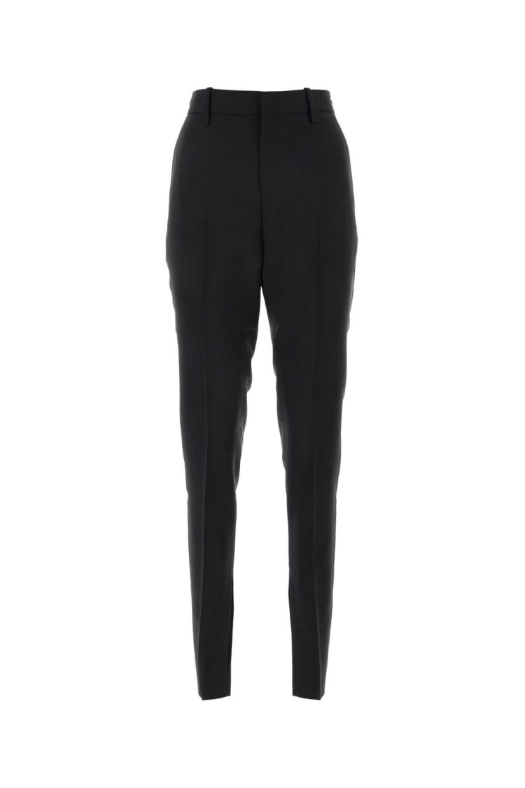 Gucci Slim-Fit Mohair Blend Pants With Clamp Detail Zwart