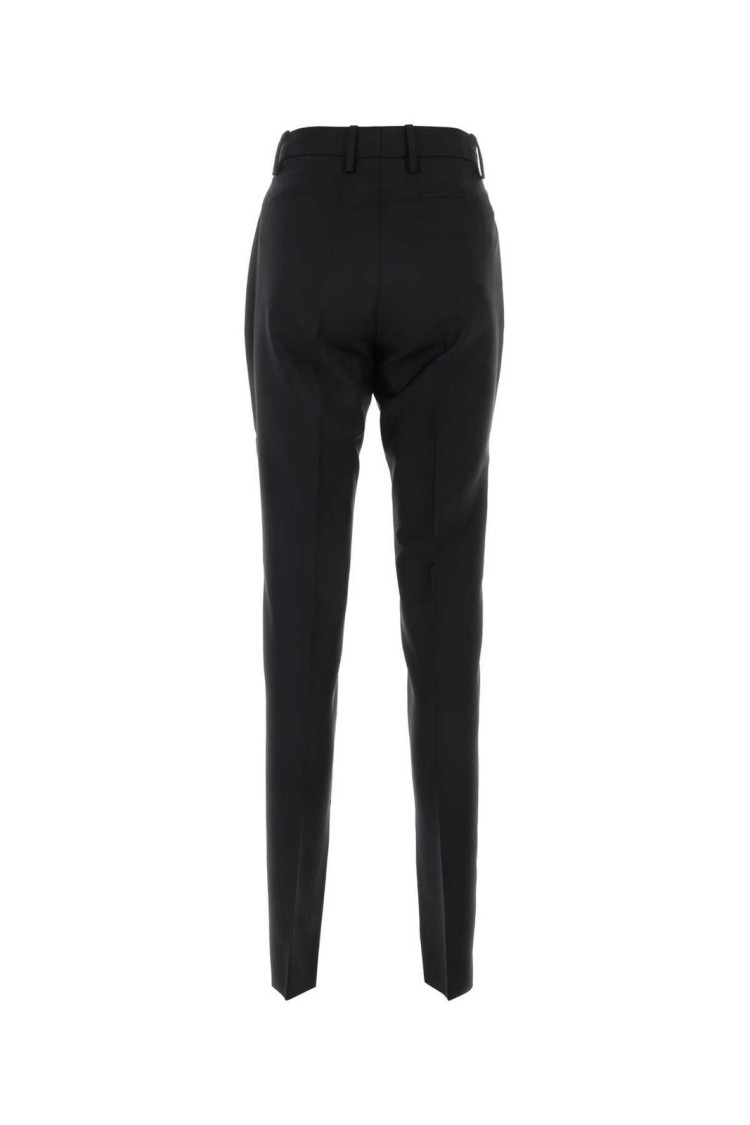 Gucci Slim-Fit Mohair Blend Pants With Clamp Detail Zwart