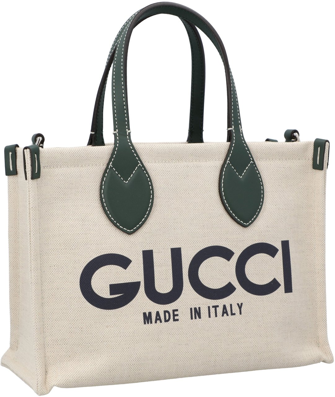 Gucci Small Tote Bag With Print Green Grijs