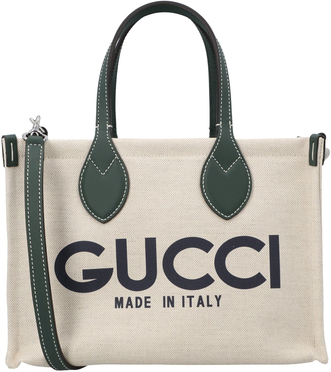 Gucci Small Tote Bag With Print Green Grijs