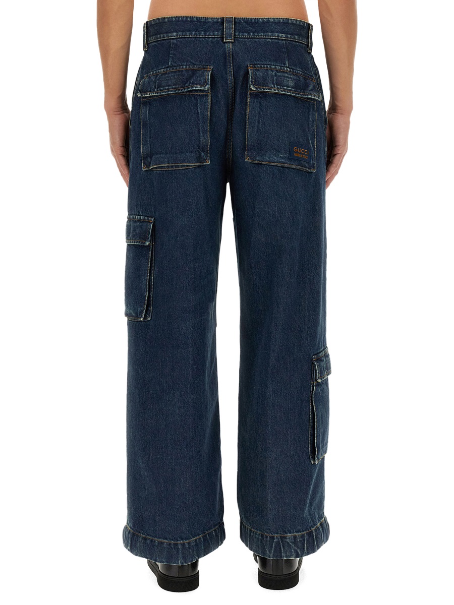 Gucci Denim Pants With Gucci Label Zwart