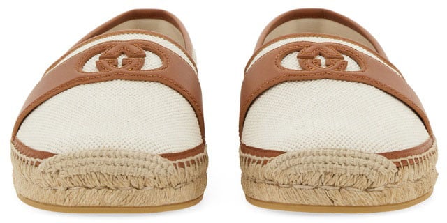 Gucci Espadrilles with Cross GG Pattern and Textured Sole Bruin