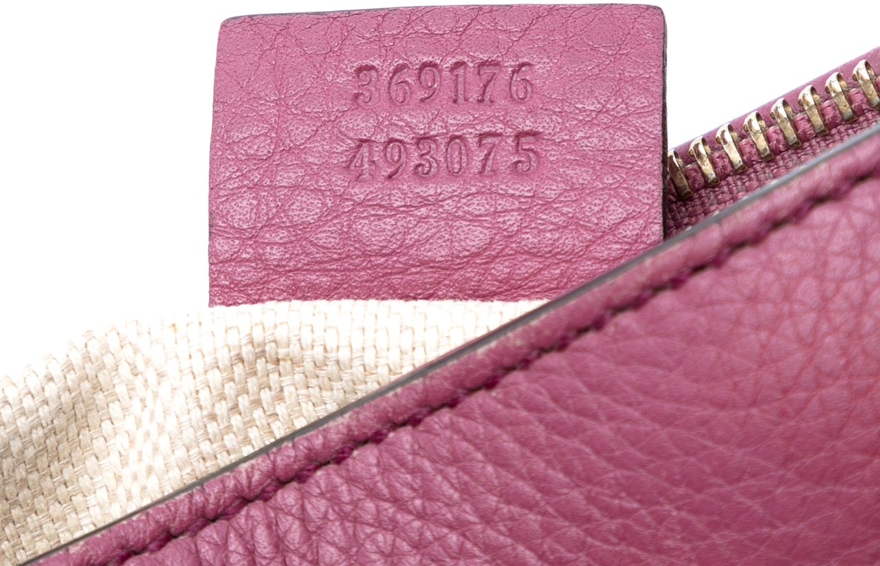 Gucci Small Pebbled Leather Soho Cellarius Satchel Paars