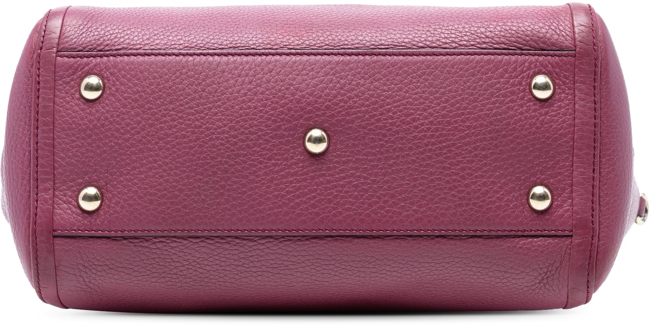 Gucci Small Pebbled Leather Soho Cellarius Satchel Paars