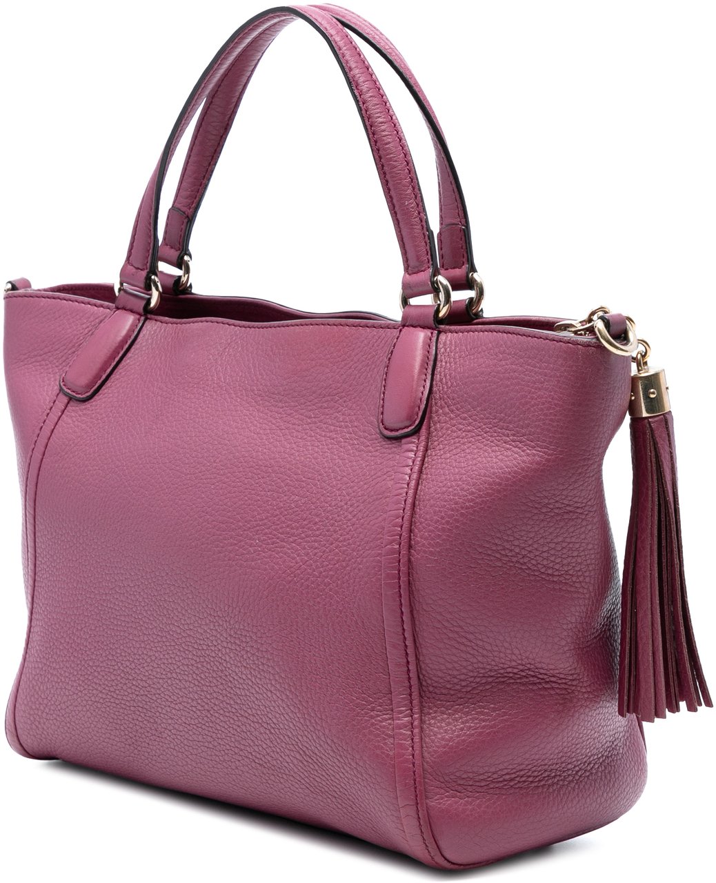 Gucci Small Pebbled Leather Soho Cellarius Satchel Paars