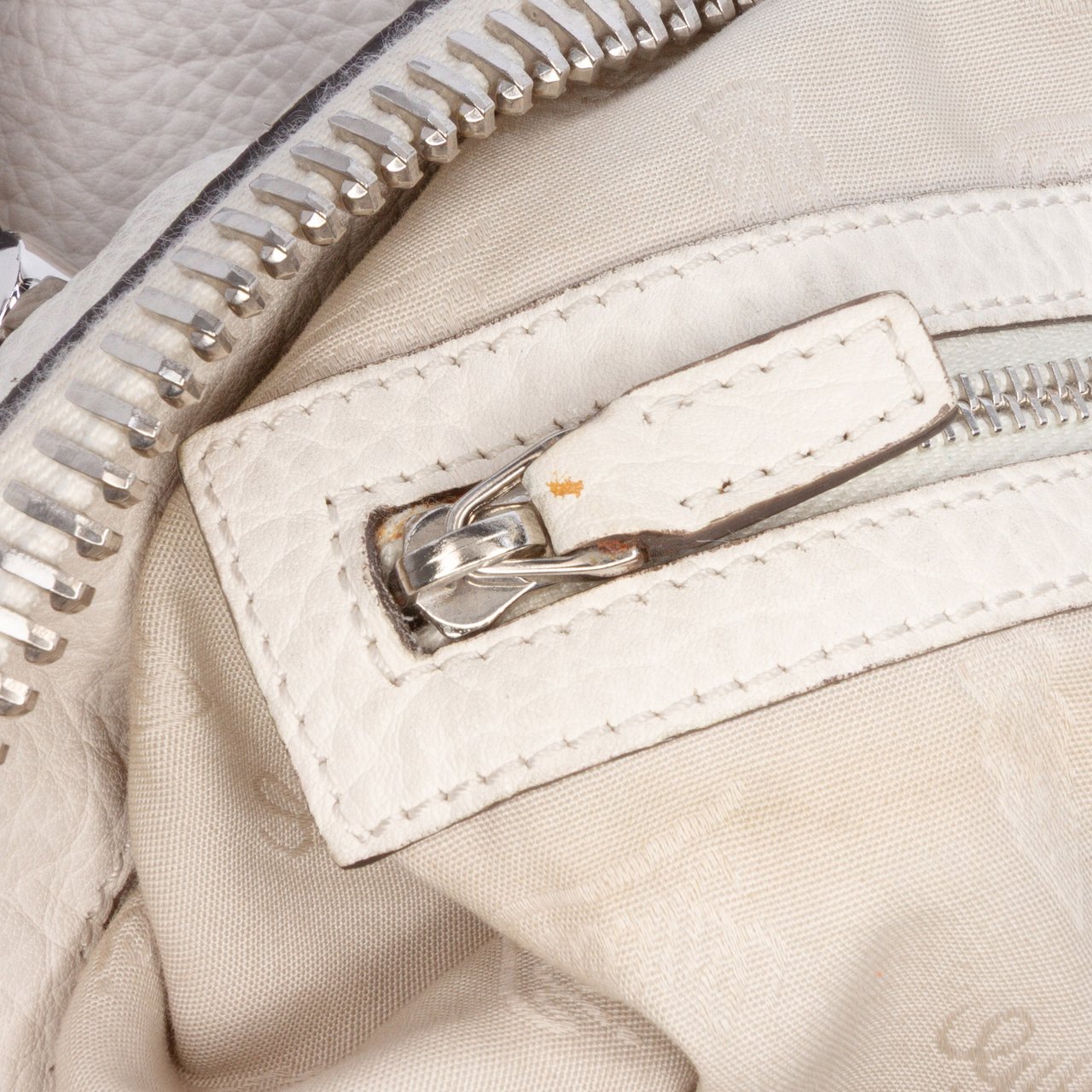 Gucci Large Leather Bamboo Bar Tote Wit