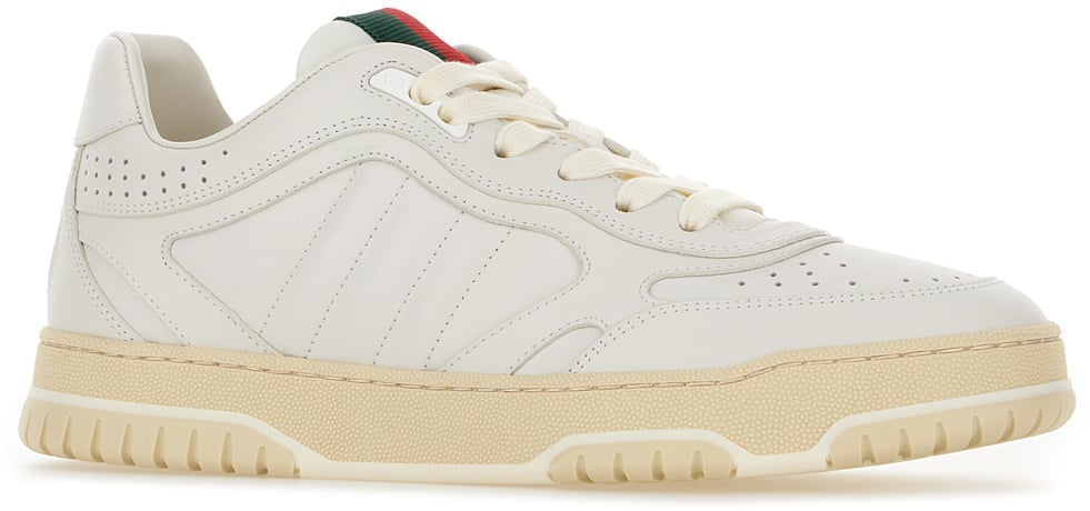 Gucci Gucci White leather Re-Web sneakers Wit