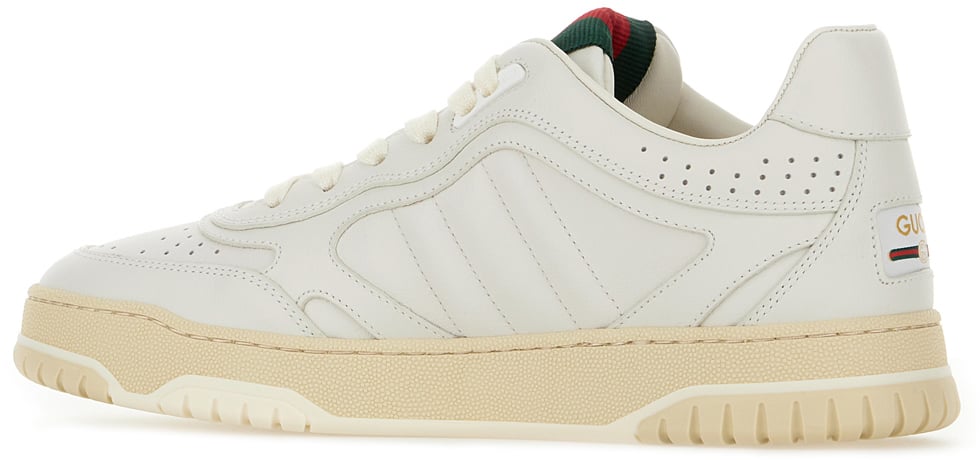 Gucci Gucci White leather Re-Web sneakers Wit