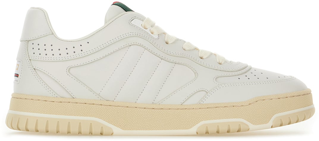 Gucci Gucci White leather Re-Web sneakers Wit