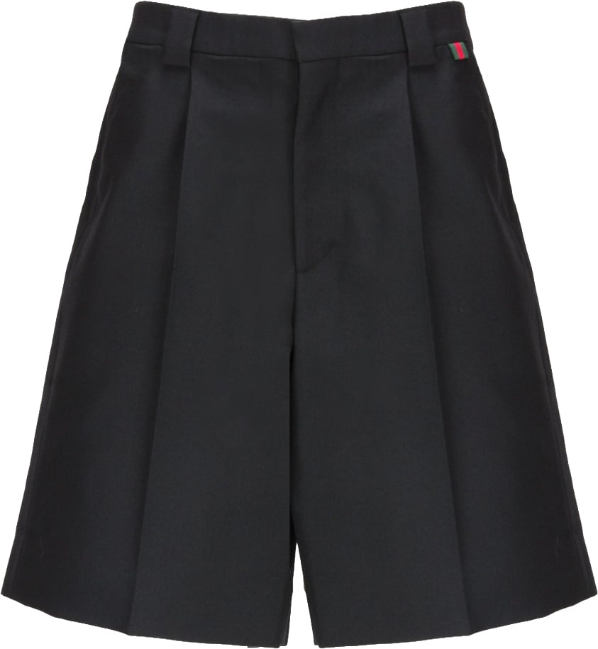 Gucci Wool Blend Twill Shorts Zwart