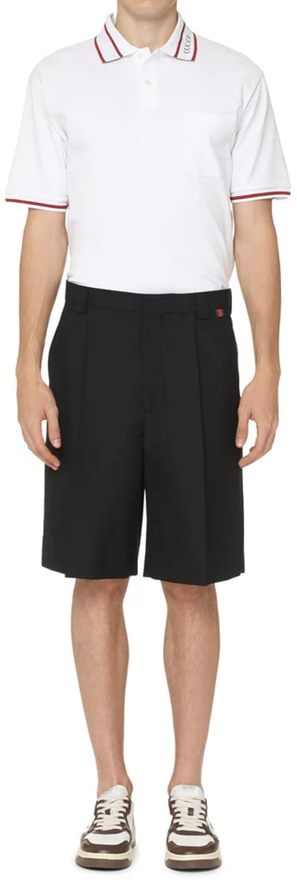 Gucci Gucci Gabardine Bermuda Shorts Zwart