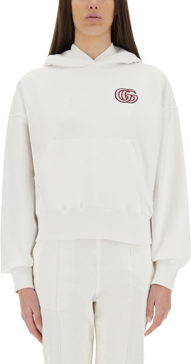 Gucci Regular Fit Cotton Sweatshirt with Intricate Embroidery Neutraal