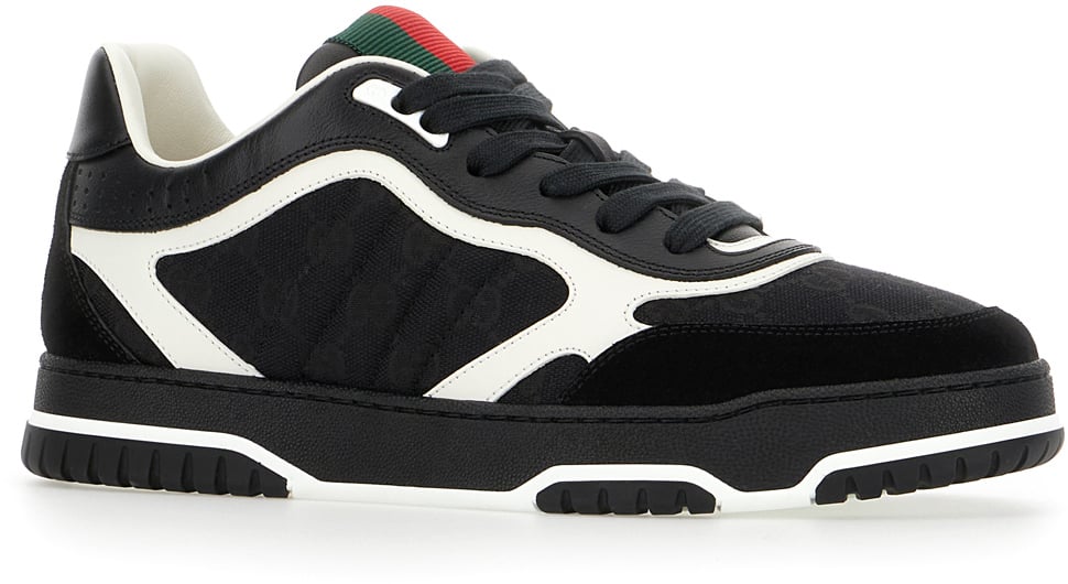 Gucci Gucci Leather and Original GG fabric GG sneakers Divers