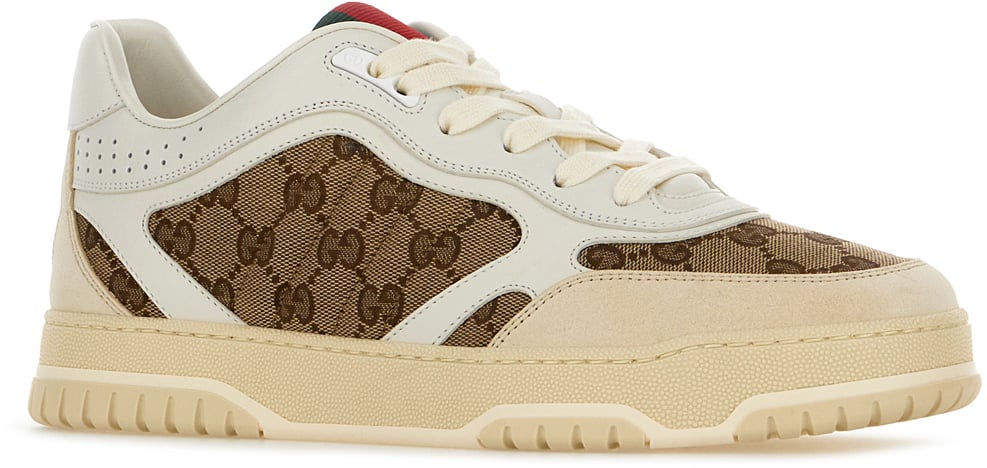 Gucci Gucci Leather and Original GG fabric GG sneakers Divers