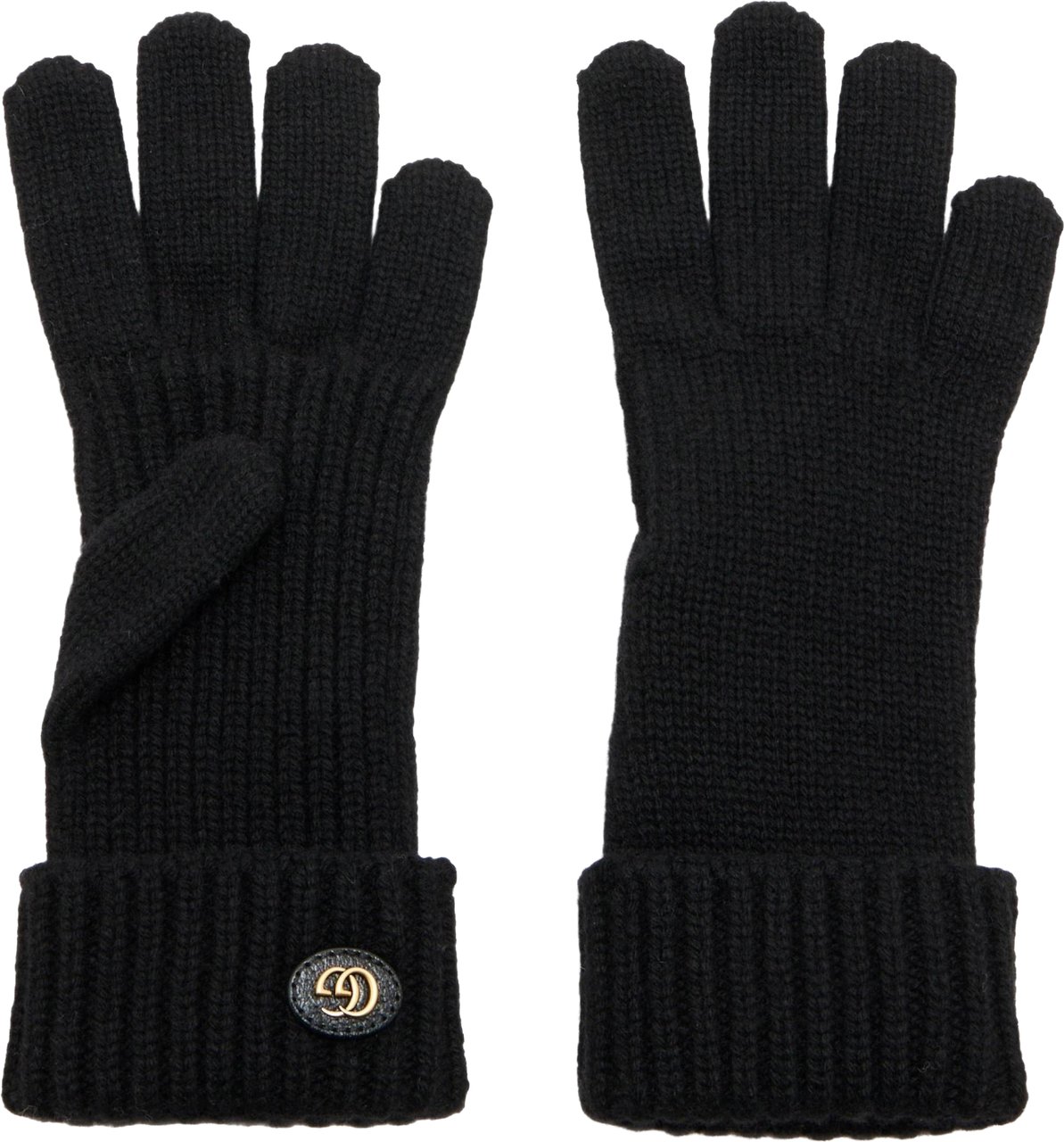 Gucci Black Viglos Knitted Gloves Zwart
