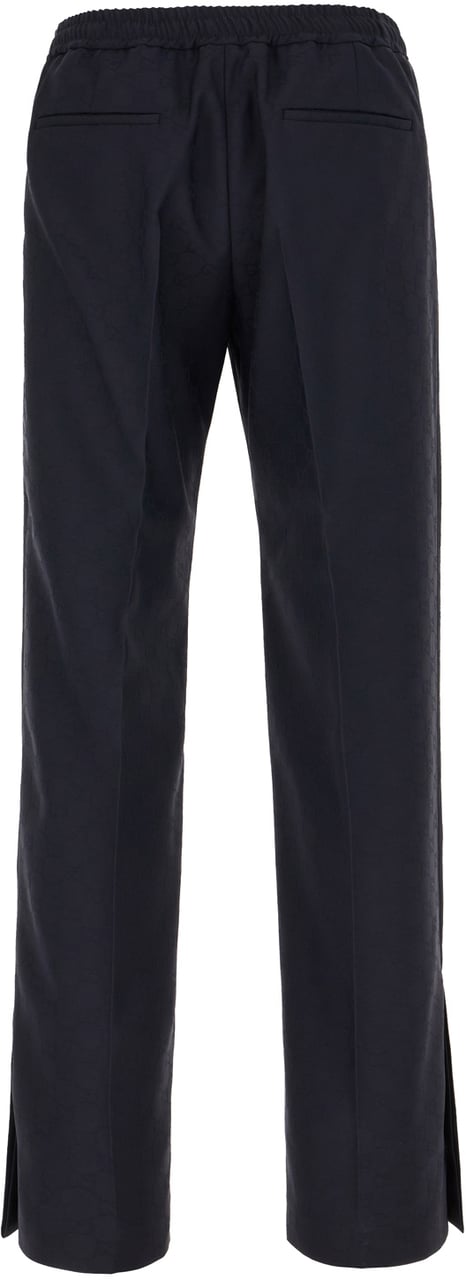 Gucci Gucci Navy blue polyester pants Blauw
